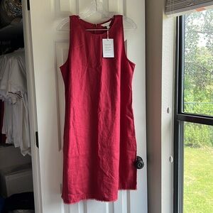 NWT linen red Garnet Hill dress size 8